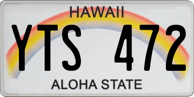 HI license plate YTS472