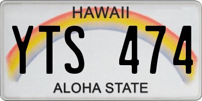 HI license plate YTS474