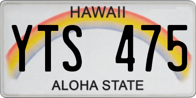 HI license plate YTS475