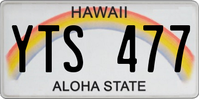 HI license plate YTS477