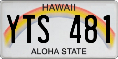 HI license plate YTS481