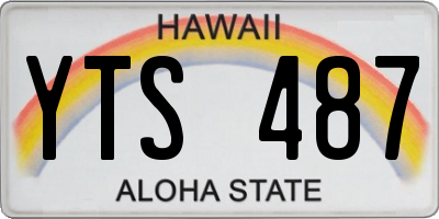 HI license plate YTS487