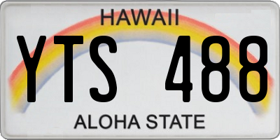 HI license plate YTS488