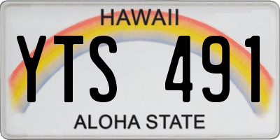HI license plate YTS491