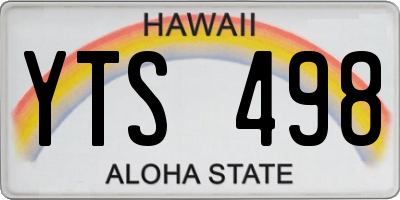 HI license plate YTS498