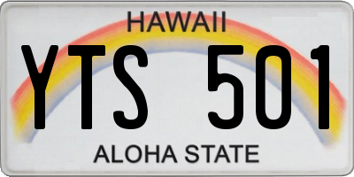 HI license plate YTS501