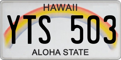 HI license plate YTS503