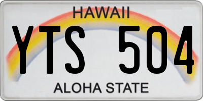 HI license plate YTS504