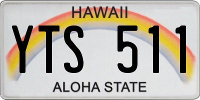 HI license plate YTS511