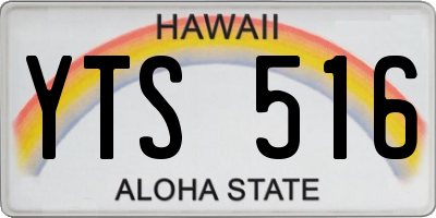 HI license plate YTS516