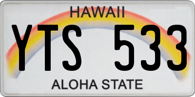 HI license plate YTS533
