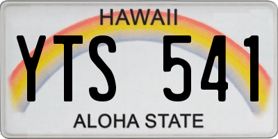HI license plate YTS541