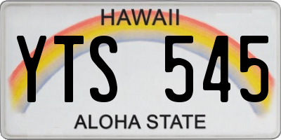 HI license plate YTS545