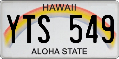 HI license plate YTS549