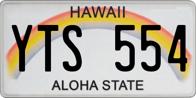 HI license plate YTS554