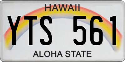 HI license plate YTS561
