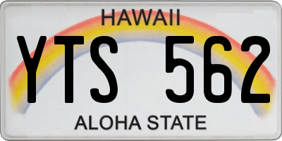HI license plate YTS562