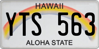 HI license plate YTS563
