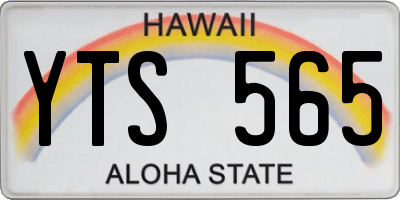 HI license plate YTS565