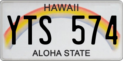 HI license plate YTS574