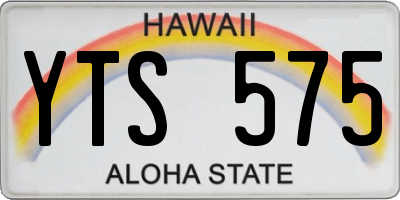 HI license plate YTS575