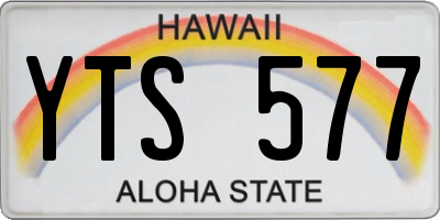 HI license plate YTS577