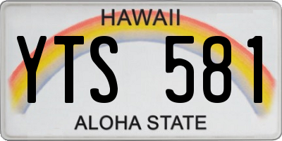 HI license plate YTS581