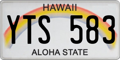 HI license plate YTS583