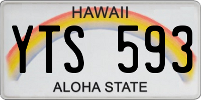 HI license plate YTS593