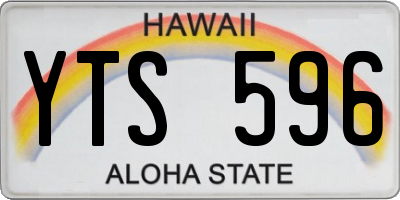 HI license plate YTS596