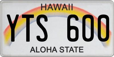 HI license plate YTS600