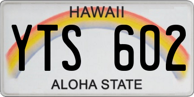 HI license plate YTS602