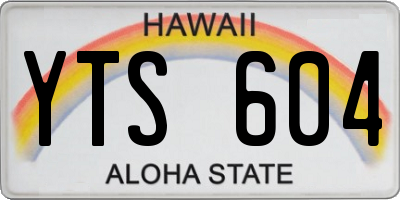 HI license plate YTS604