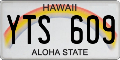 HI license plate YTS609
