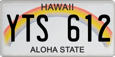 HI license plate YTS612