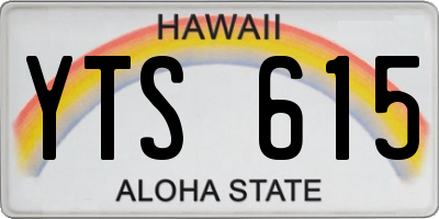 HI license plate YTS615