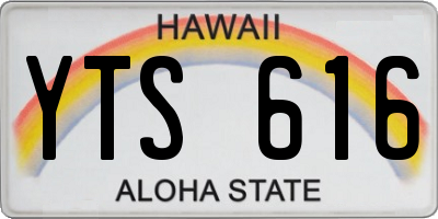 HI license plate YTS616