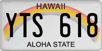 HI license plate YTS618