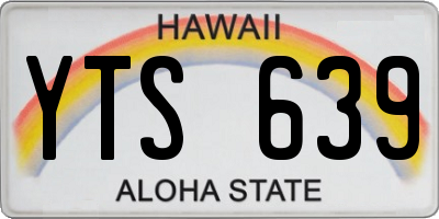 HI license plate YTS639