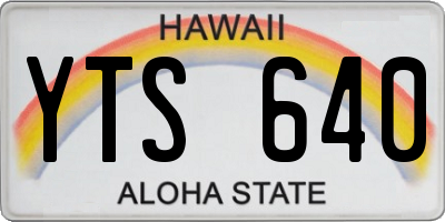 HI license plate YTS640