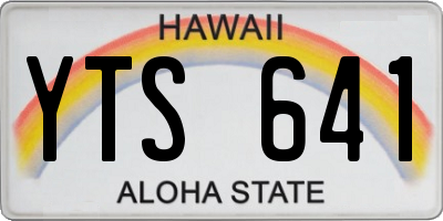 HI license plate YTS641