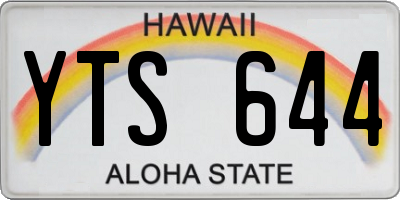 HI license plate YTS644
