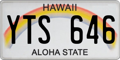 HI license plate YTS646