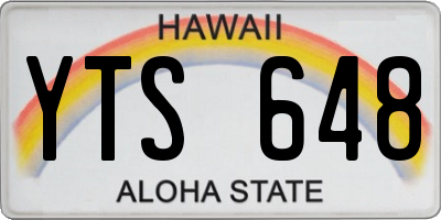 HI license plate YTS648
