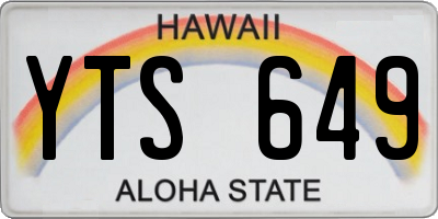 HI license plate YTS649