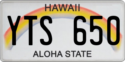 HI license plate YTS650
