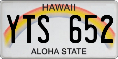 HI license plate YTS652