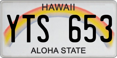 HI license plate YTS653