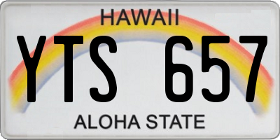 HI license plate YTS657