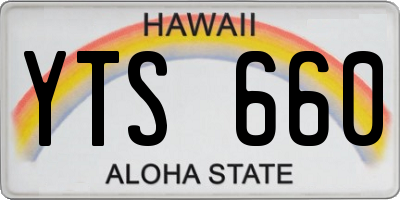 HI license plate YTS660